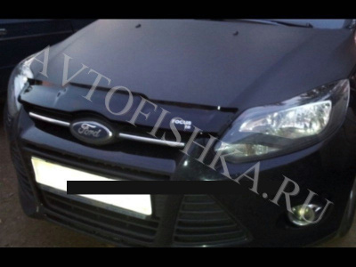 Дефлектор капота темный с надписью Ford Focus 3 2011-